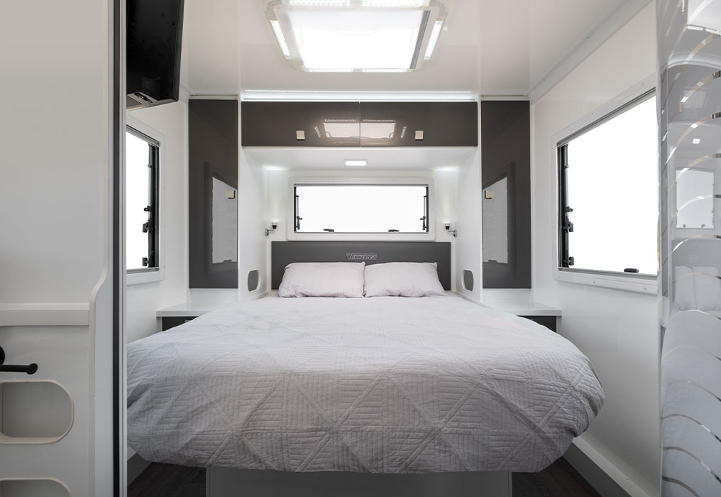 Winnebago Illuka 4 Berth Motorhome Internal Private island bed & cab bed