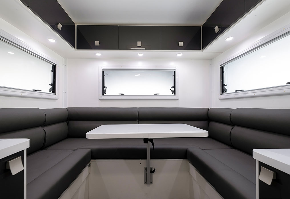 Winnebago Burleigh 6 Berth Motorhome Interior Bed to lounge/dinette conversions